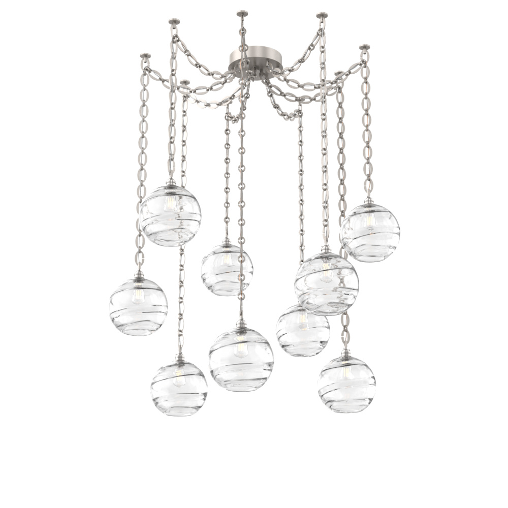 Terra Multi Light Pendant Multi Port Canopy Beige Silver