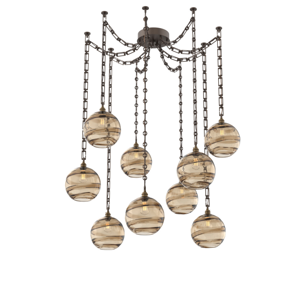 Terra Multi Light Pendant Multi Port Canopy Flat Bronze