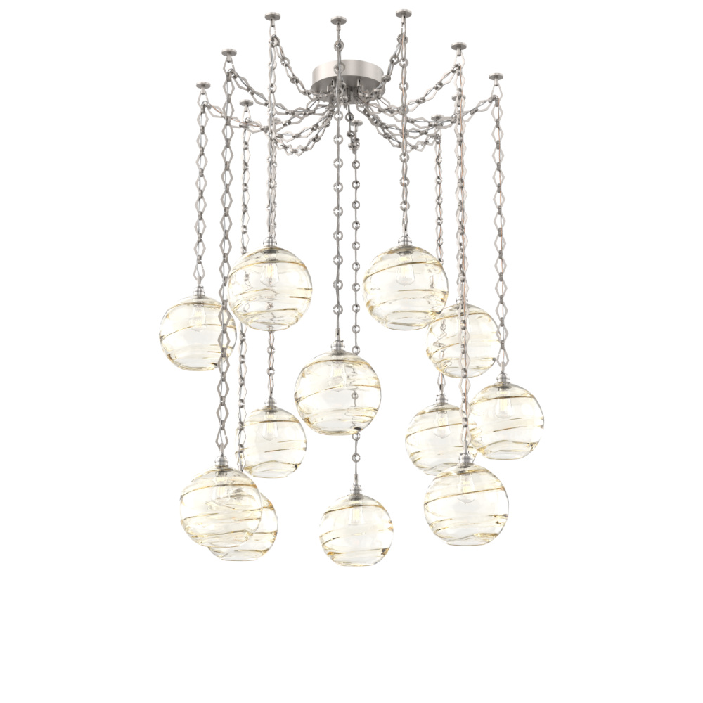 Terra Multi Light Pendant Multi Port Canopy Beige Silver