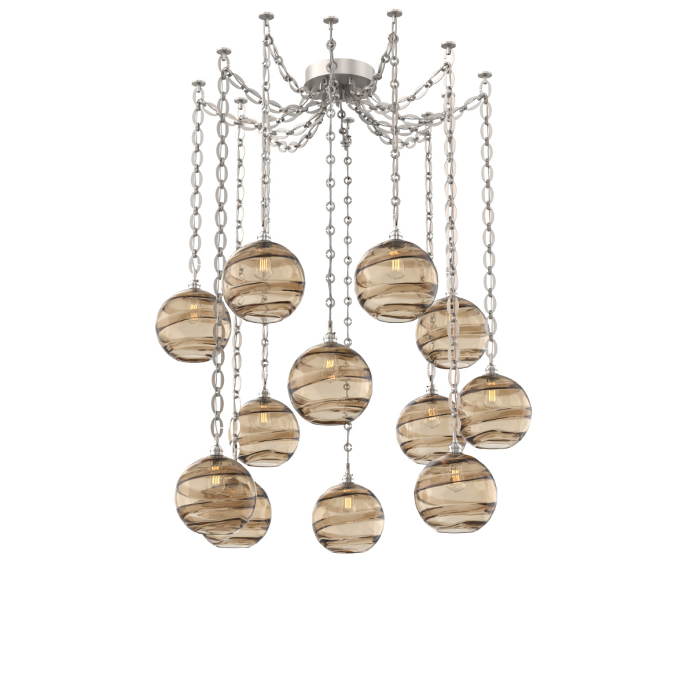 Terra Multi Light Pendant Multi Port Canopy Beige Silver
