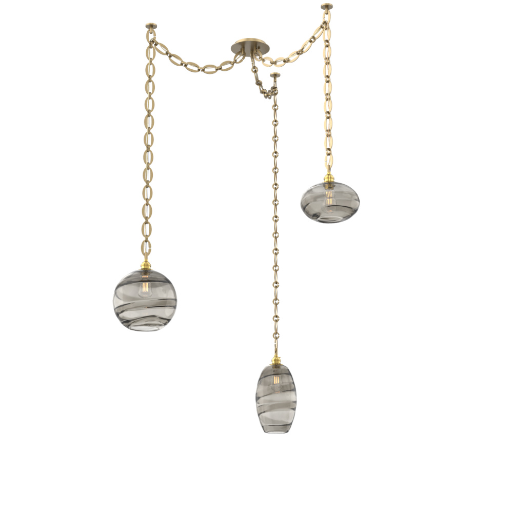 Misto Multi Light Pendant Multi Port Canopy Gilded Brass