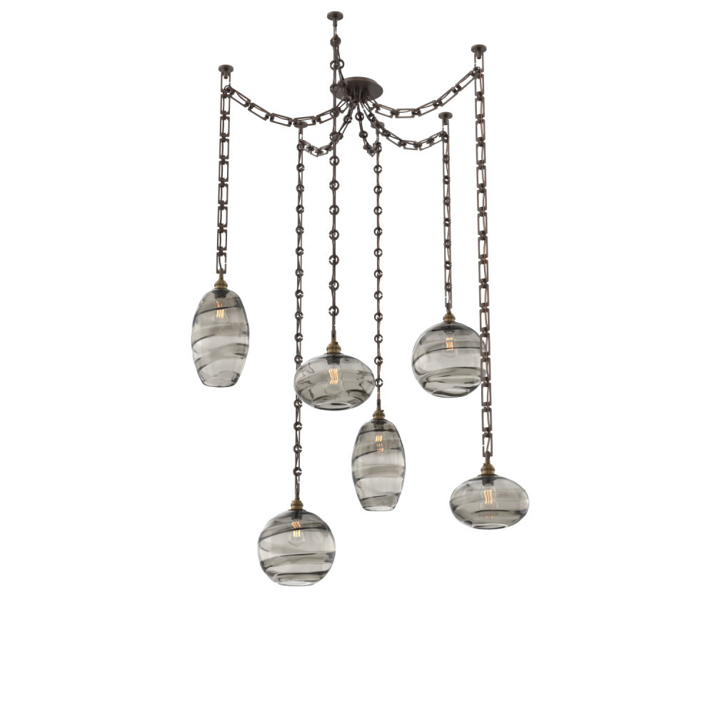Misto Round 6pc Swag Multi-Pendant Chain