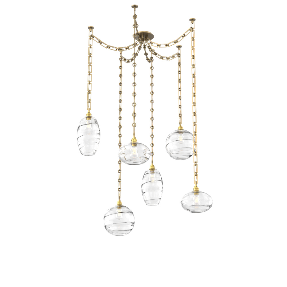 Misto Multi Light Pendant Multi Port Canopy Gilded Brass