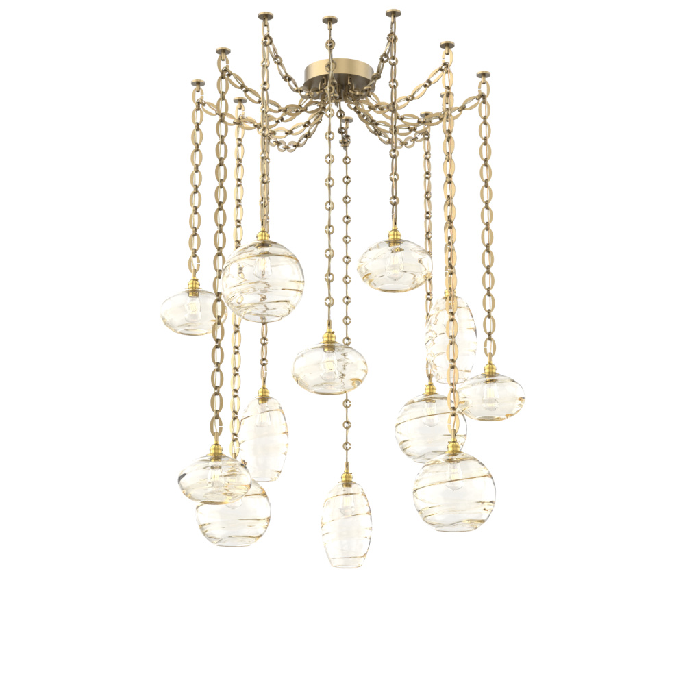 Misto Multi Light Pendant Multi Port Canopy Gilded Brass