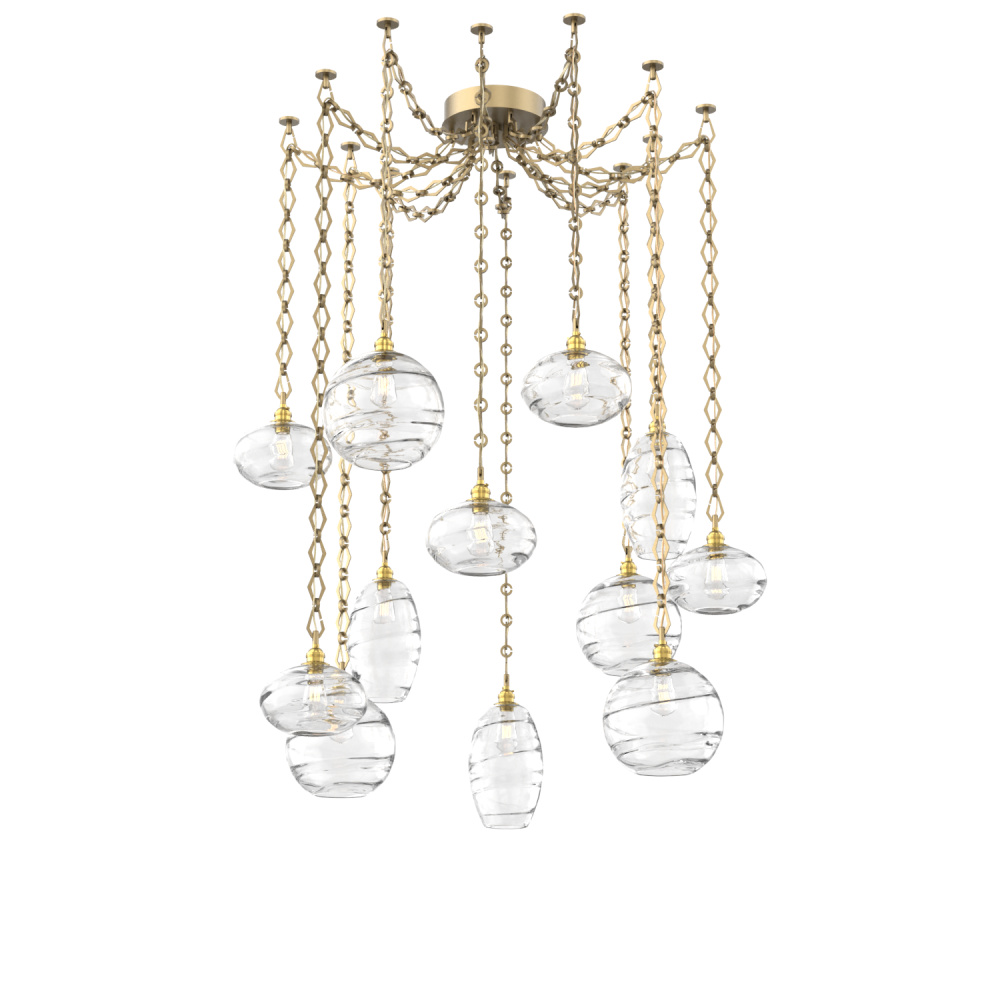 Misto Multi Light Pendant Multi Port Canopy Gilded Brass