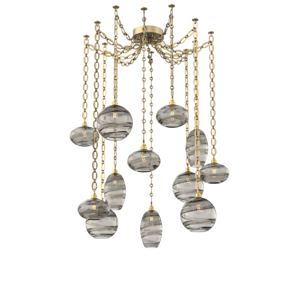 Misto Multi Light Pendant Multi Port Canopy Gilded Brass