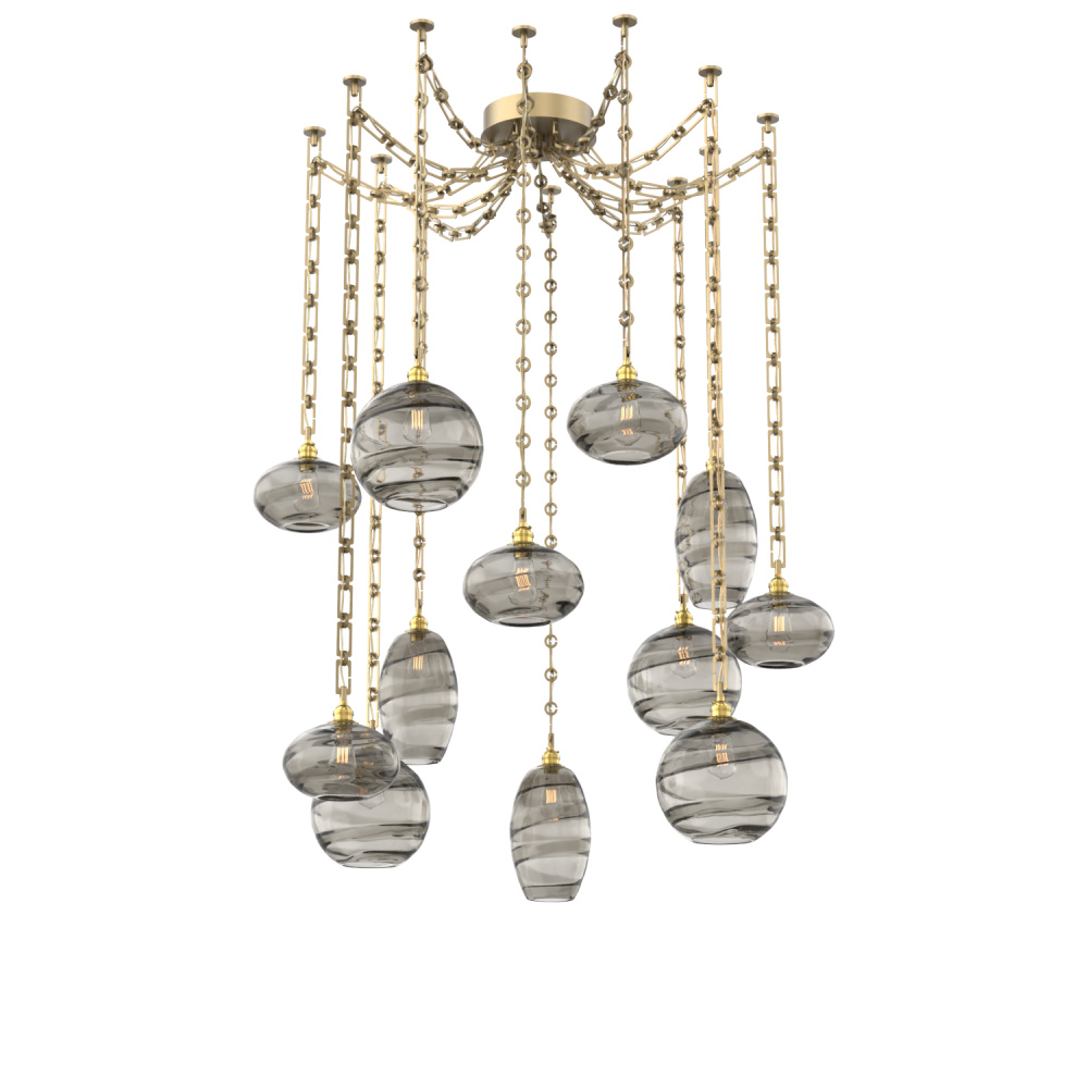 Misto Multi Light Pendant Multi Port Canopy Gilded Brass