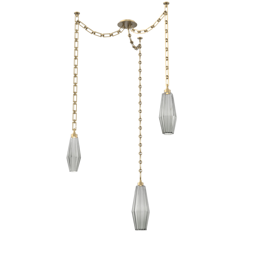 Aalto Multi Light Pendant Multi Port Canopy Gilded Brass
