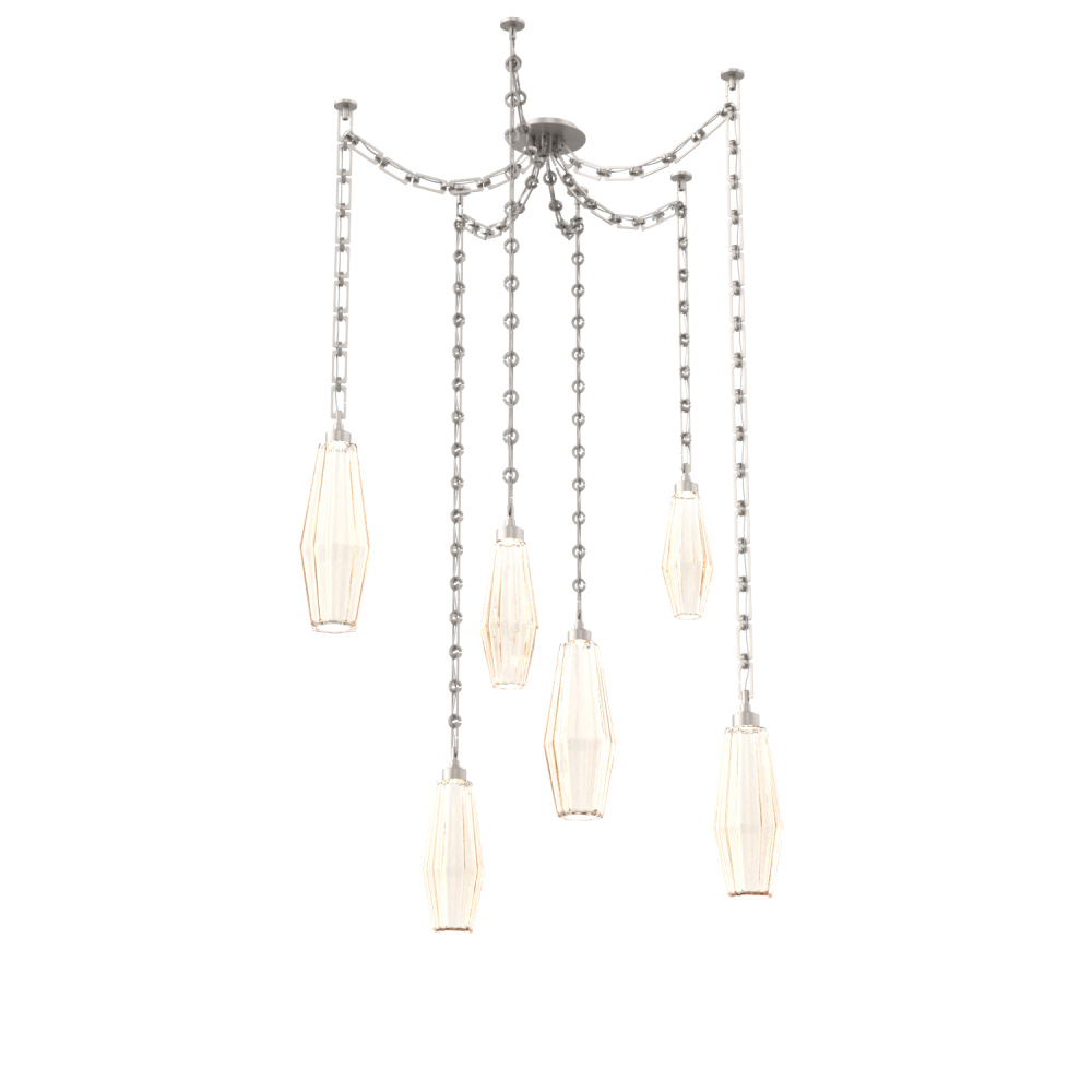 Aalto Multi Light Pendant Multi Port Canopy Beige Silver