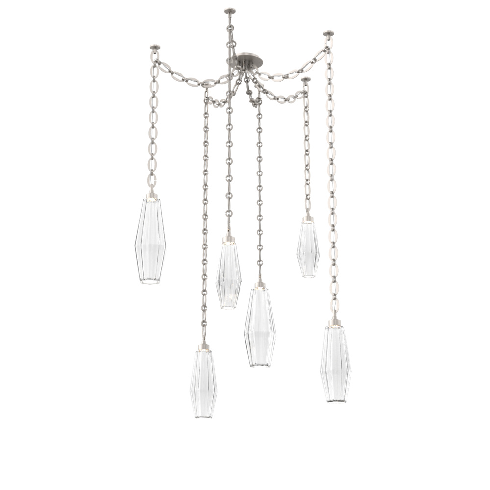 Aalto Multi Light Pendant Multi Port Canopy Beige Silver