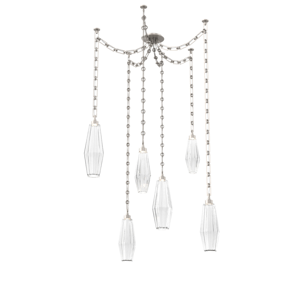Aalto Multi Light Pendant Multi Port Canopy Beige Silver
