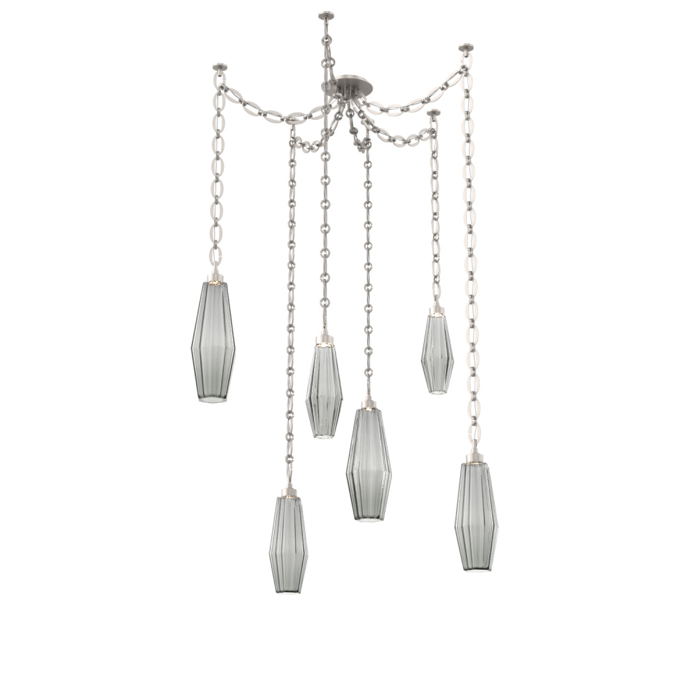 Aalto Multi Light Pendant Multi Port Canopy Beige Silver