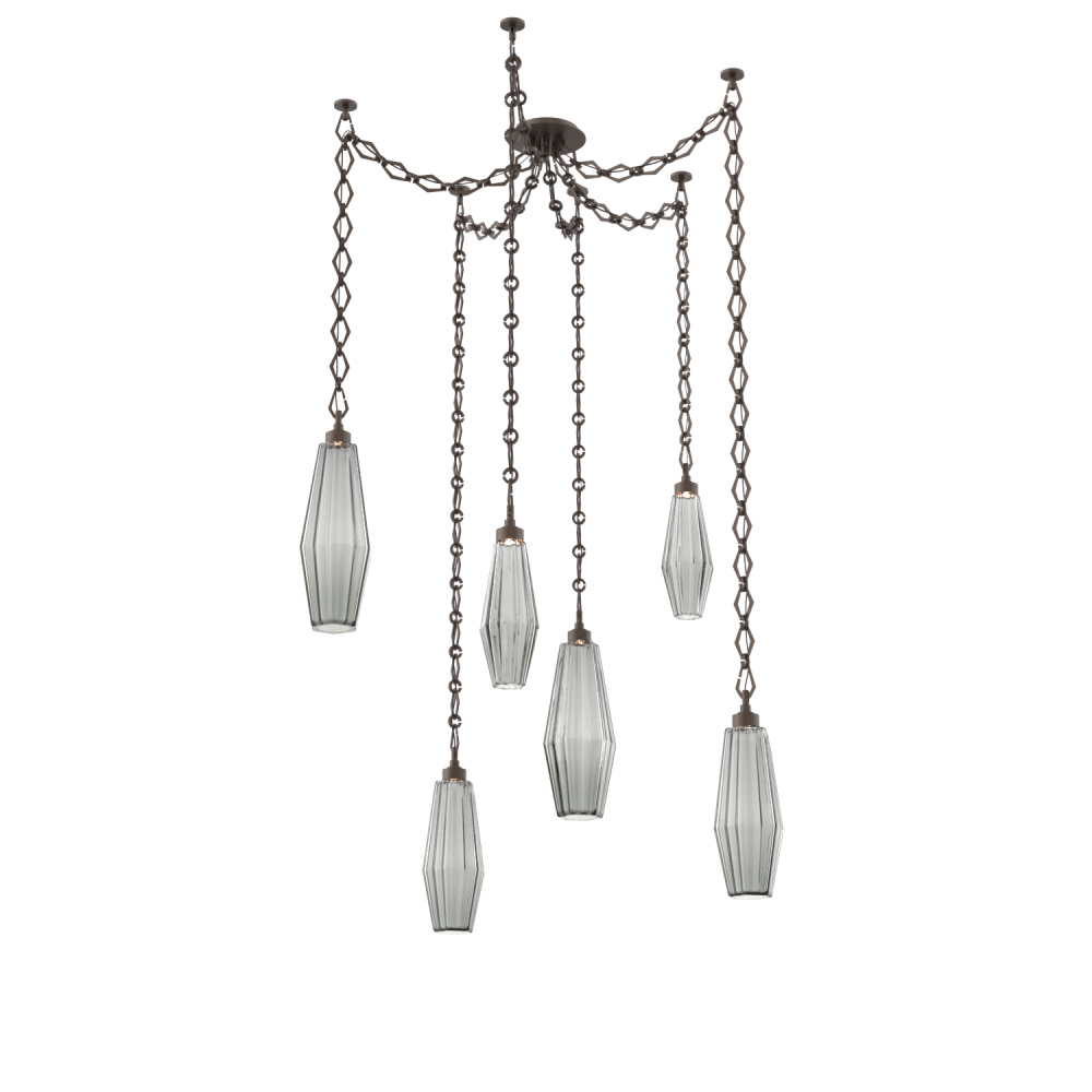 Aalto Multi Light Pendant Multi Port Canopy Flat Bronze