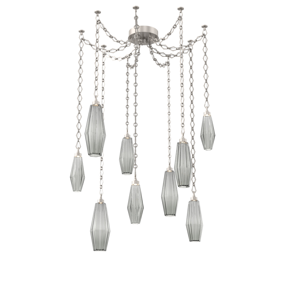 Aalto Multi Light Pendant Multi Port Canopy Beige Silver