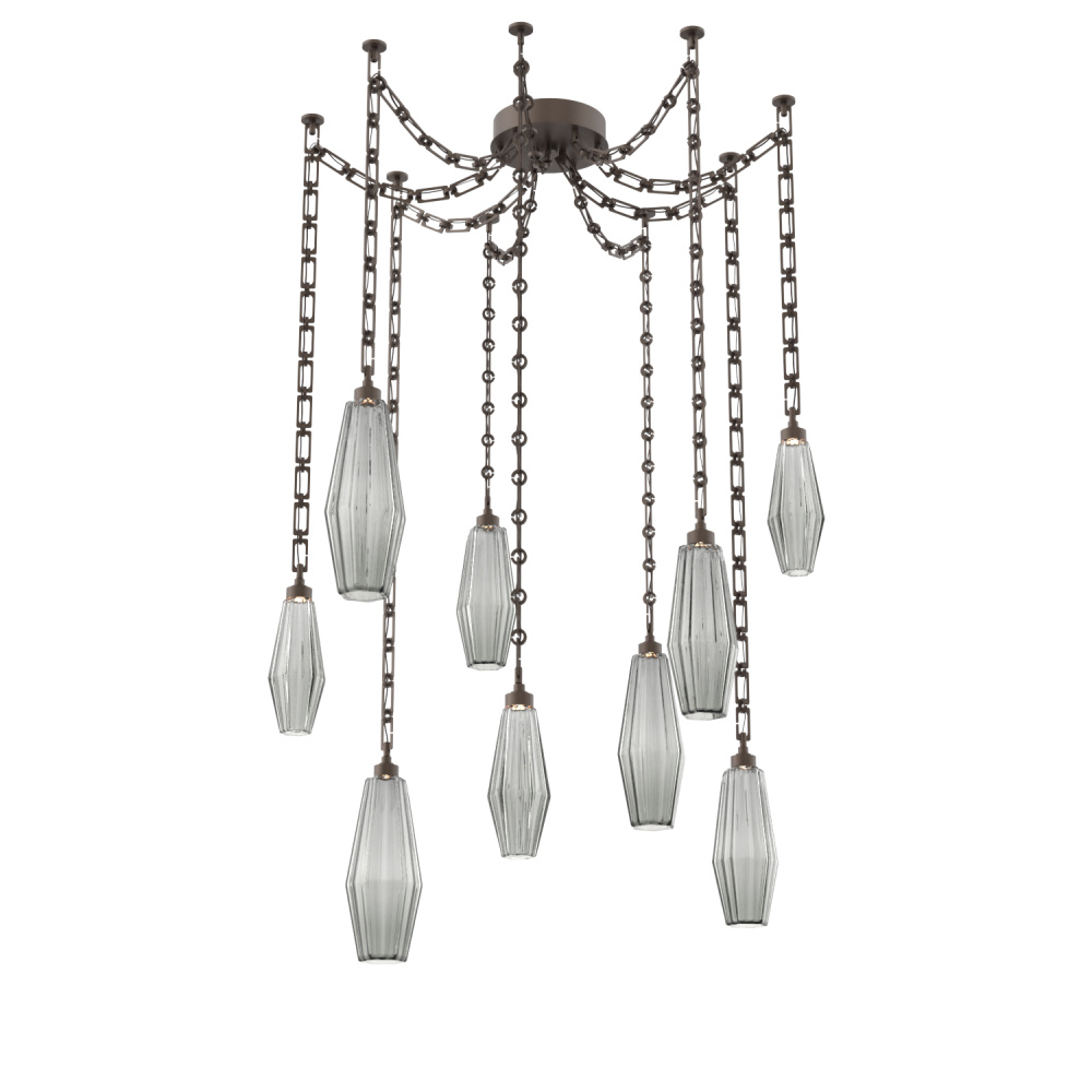 Aalto Multi Light Pendant Multi Port Canopy Flat Bronze