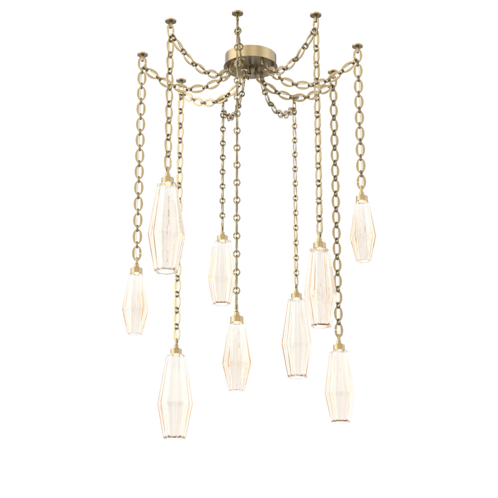 Aalto Multi Light Pendant Multi Port Canopy Gilded Brass