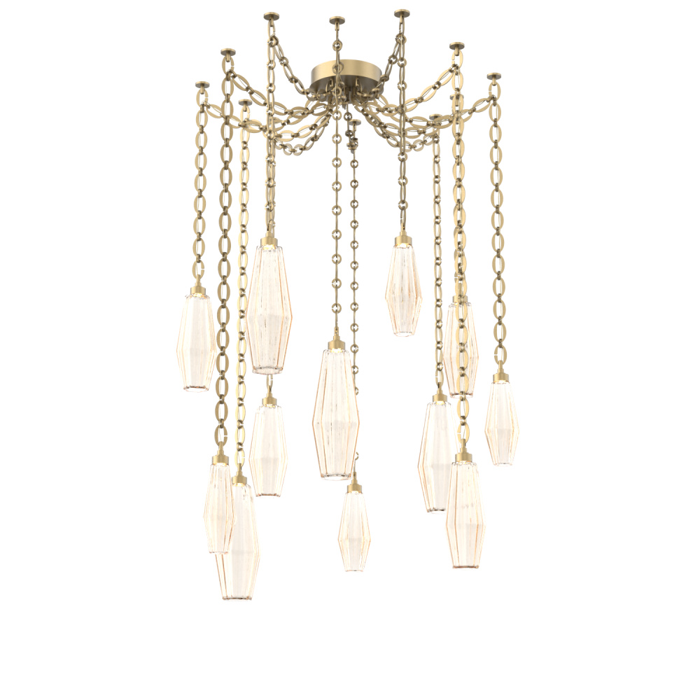 Aalto Multi Light Pendant Multi Port Canopy Gilded Brass