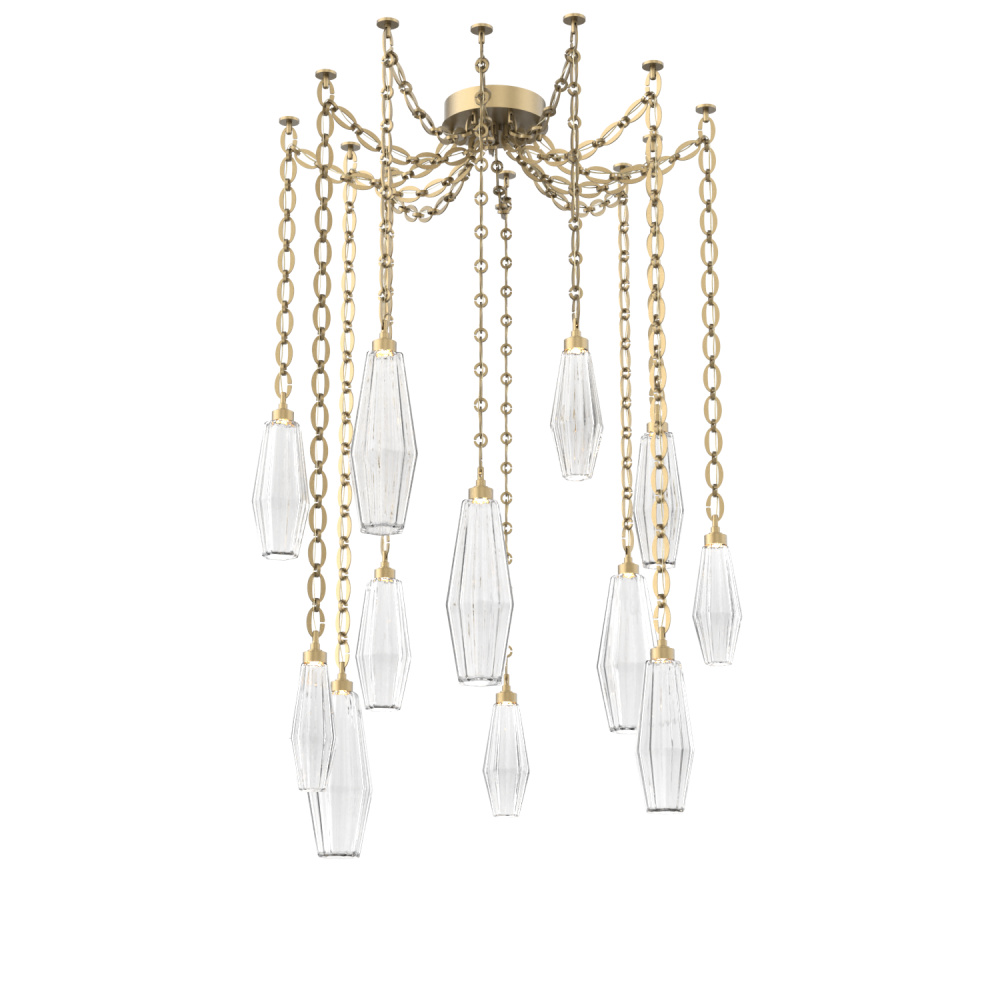 Aalto Multi Light Pendant Multi Port Canopy Gilded Brass