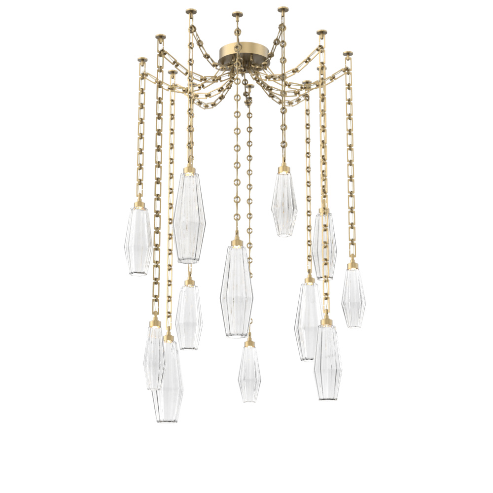 Aalto Multi Light Pendant Multi Port Canopy Gilded Brass