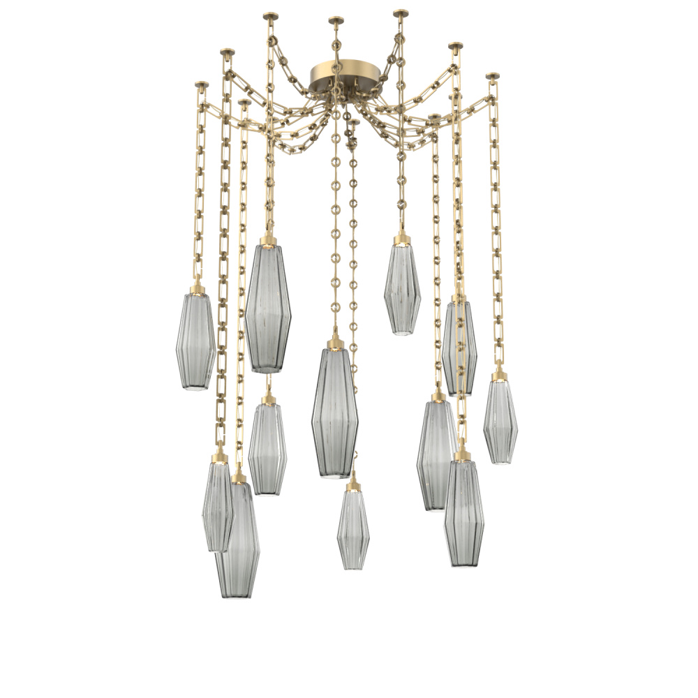 Aalto Multi Light Pendant Multi Port Canopy Gilded Brass