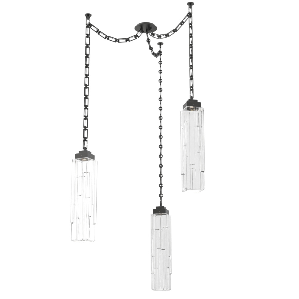 Ledgestone Multi Light Pendant Multi Port Canopy Matte Black