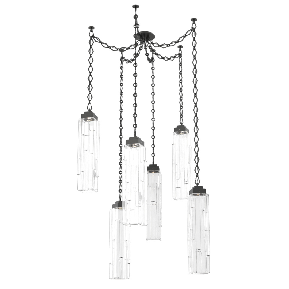 Ledgestone Multi Light Pendant Multi Port Canopy Matte Black