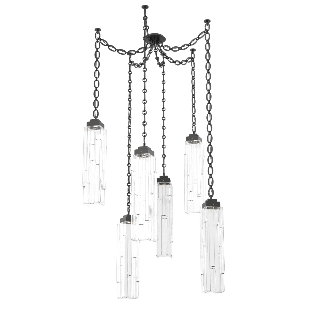 Ledgestone Multi Light Pendant Multi Port Canopy Matte Black