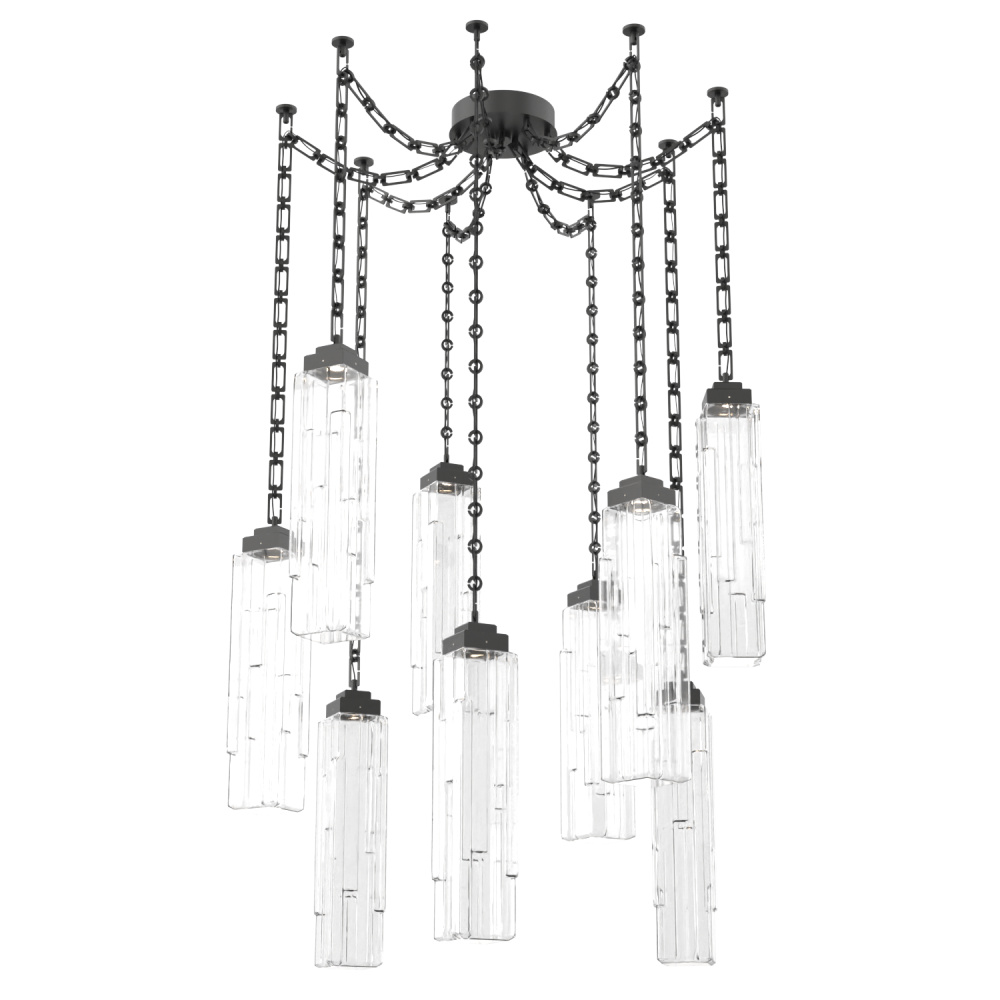 Ledgestone Multi Light Pendant Multi Port Canopy Matte Black