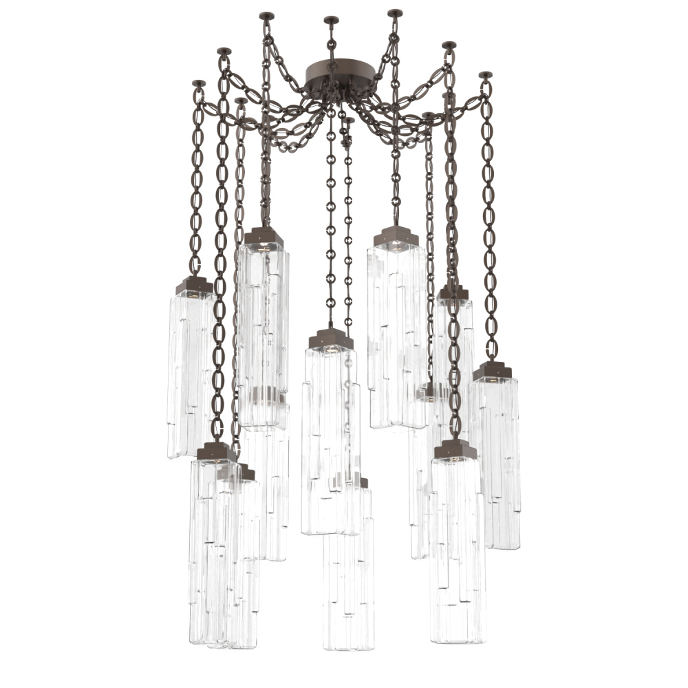 Ledgestone Multi Light Pendant Multi Port Canopy Flat Bronze