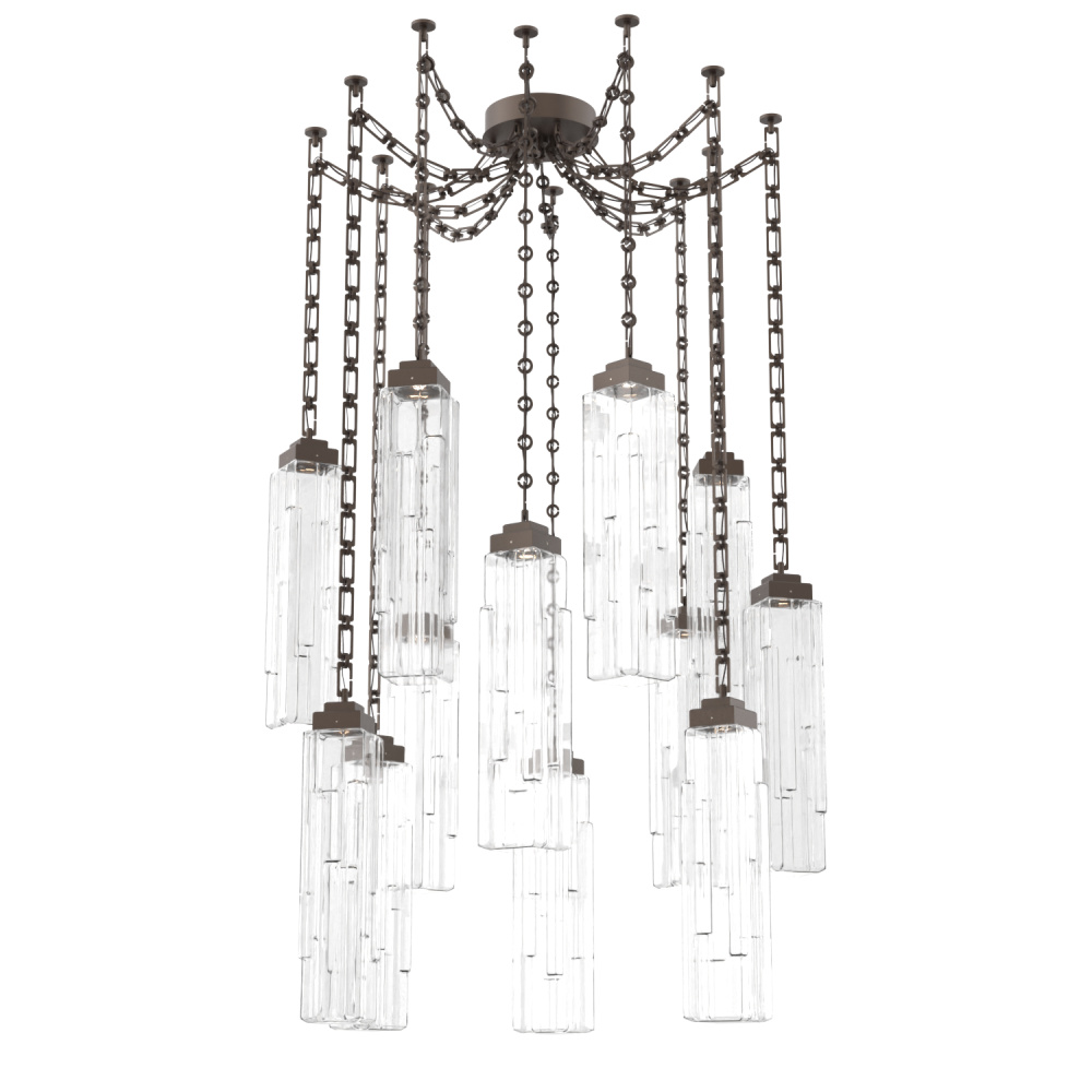 Ledgestone Multi Light Pendant Multi Port Canopy Flat Bronze