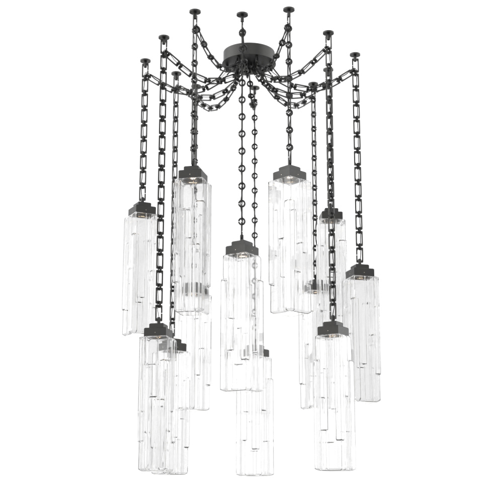 Ledgestone Multi Light Pendant Multi Port Canopy Matte Black