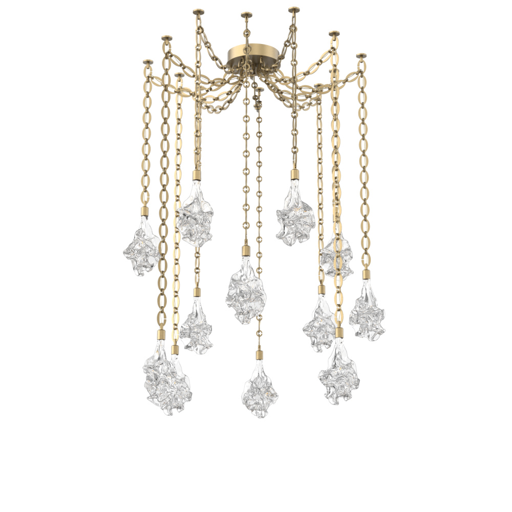 Blossom Multi Light Pendant Multi Port Canopy Gilded Brass