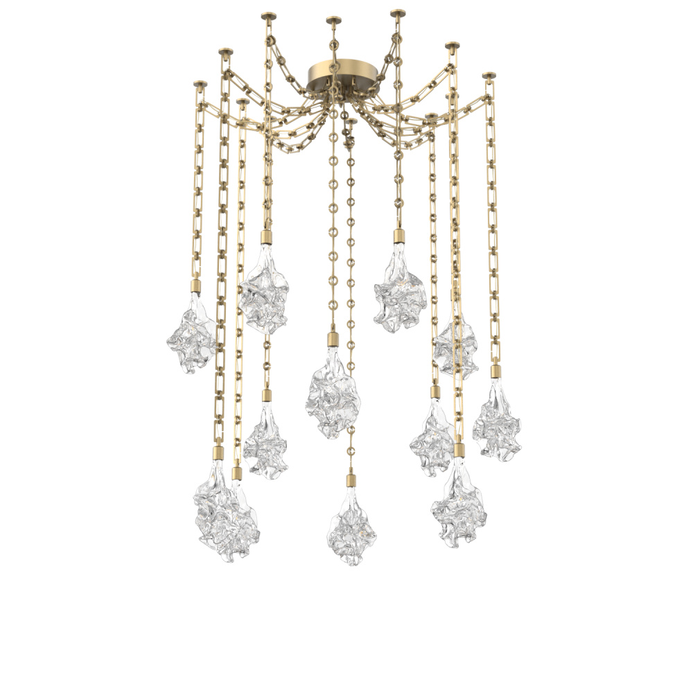 Blossom Multi Light Pendant Multi Port Canopy Gilded Brass