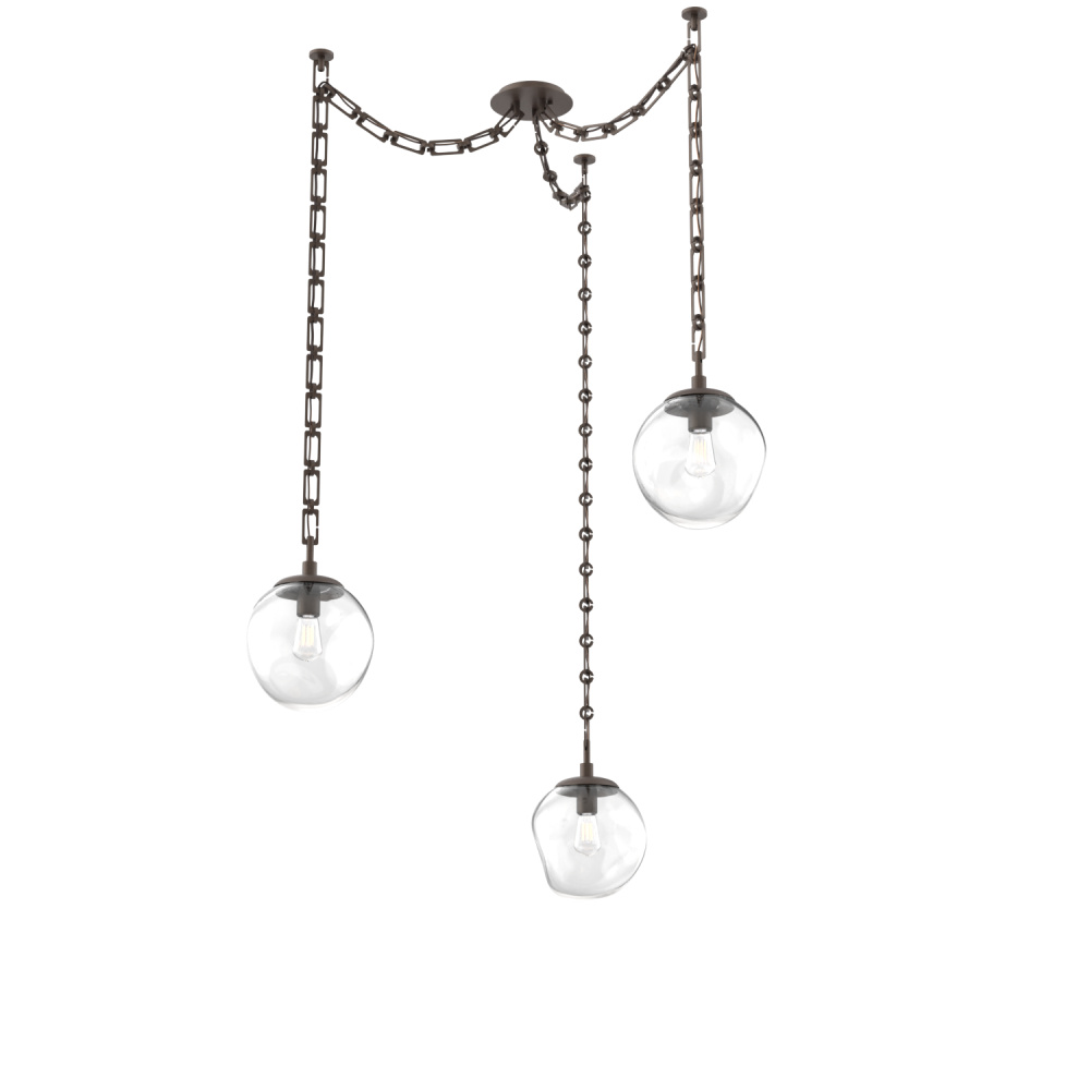Aster Bulb Multi Light Pendant Multi Port Canopy Flat Bronze