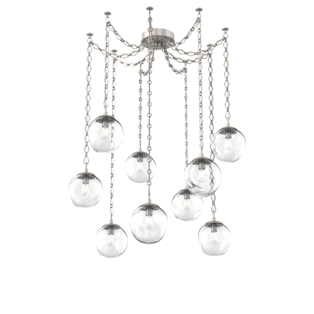 Aster Bulb Multi Light Pendant Multi Port Canopy Beige Silver