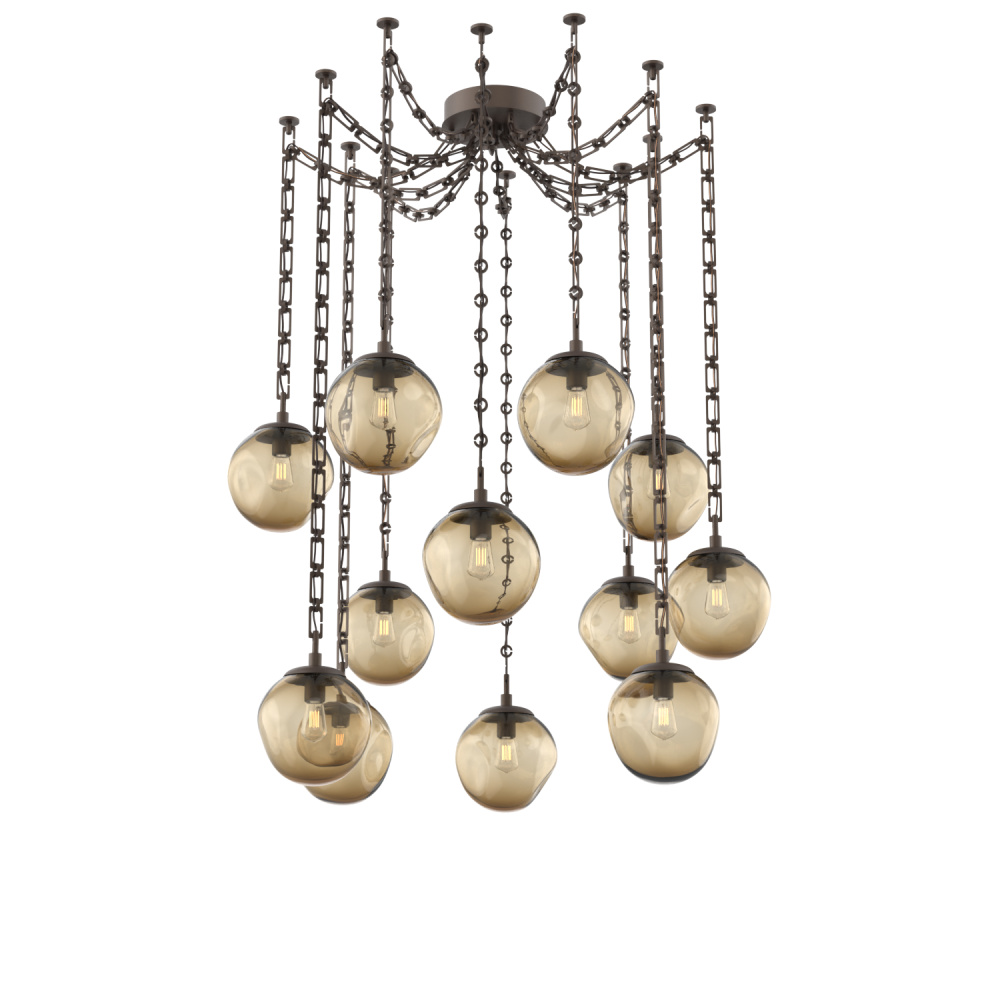 Aster Bulb Multi Light Pendant Multi Port Canopy Flat Bronze