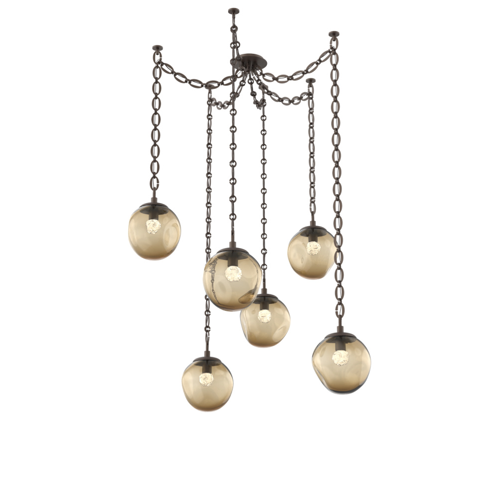 Aster Round 6pc Swag Multi-Pendant Chain (LED)