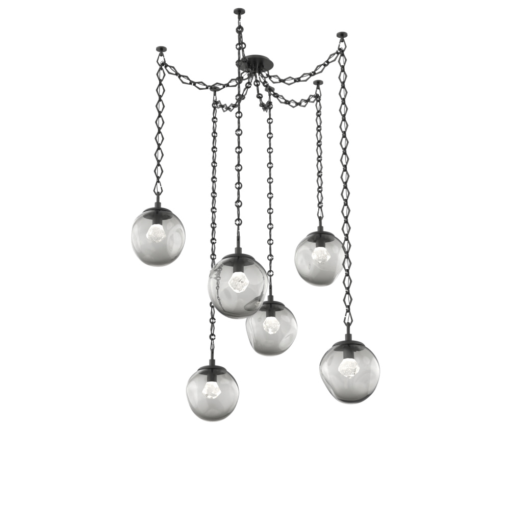 Aster Round 6pc Swag Multi-Pendant Chain (LED)