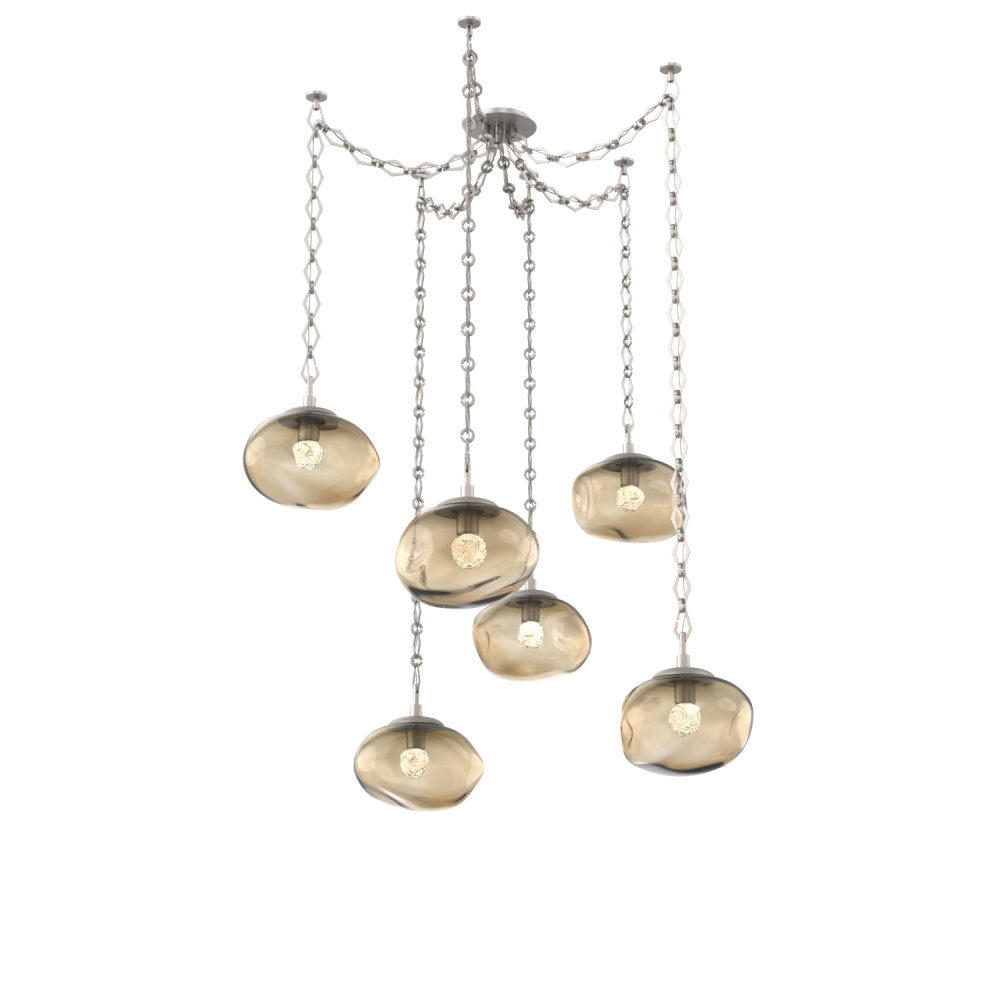 Nova LED Multi Light Pendant Beige Silver