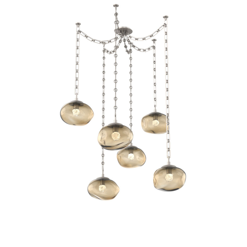 Nova LED Multi Light Pendant Beige Silver