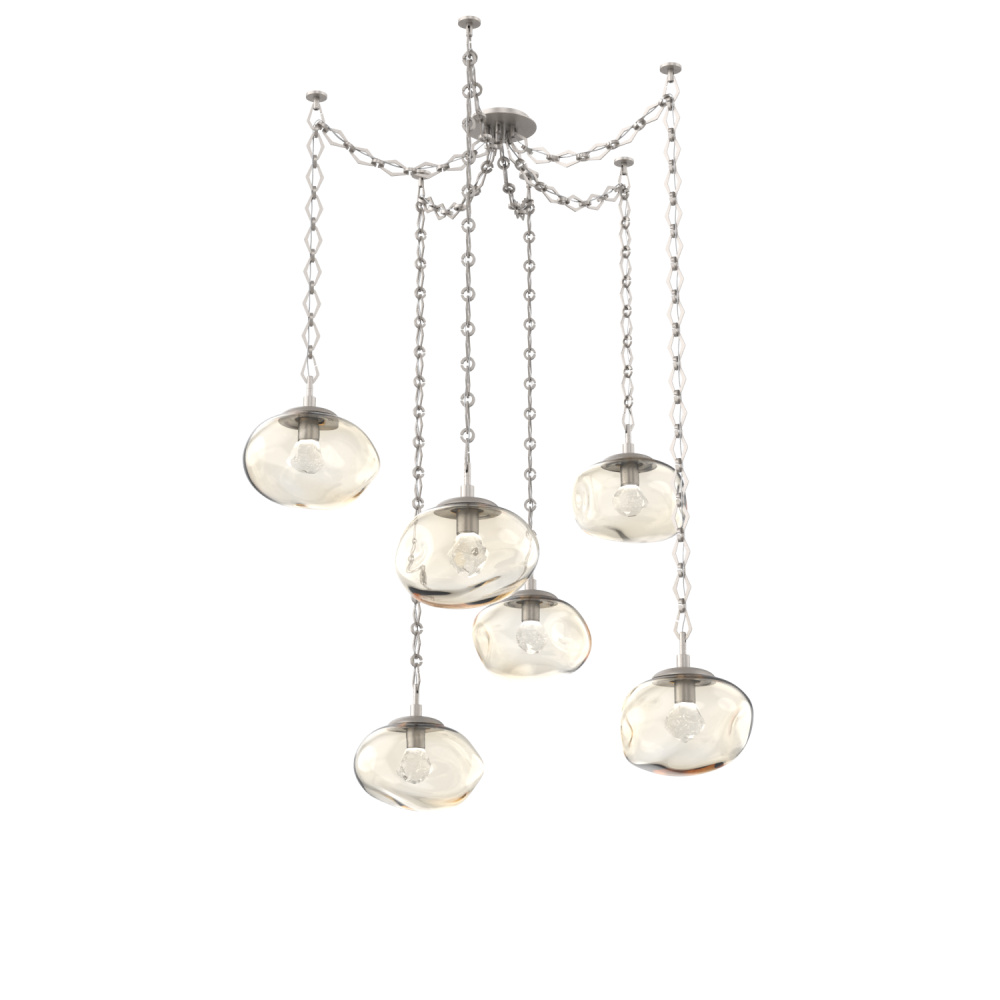 Nova LED Multi Light Pendant Beige Silver