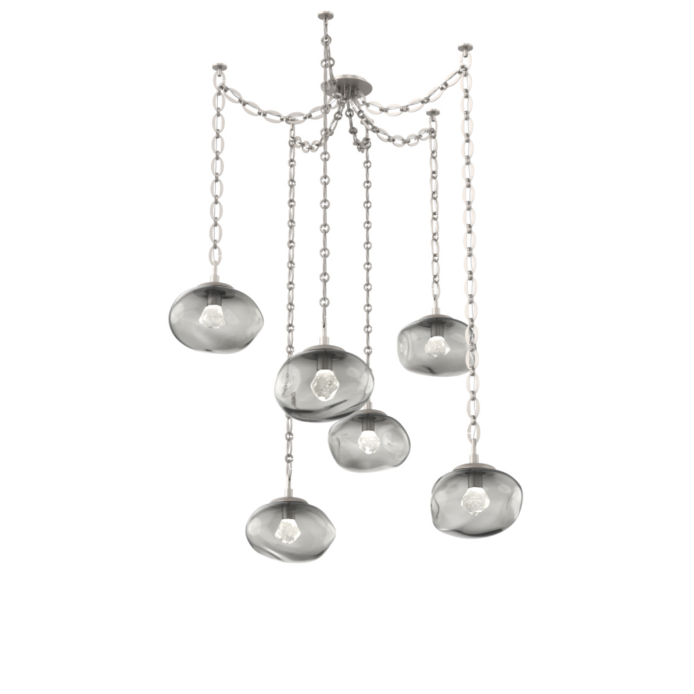 Nova LED Multi Light Pendant Beige Silver
