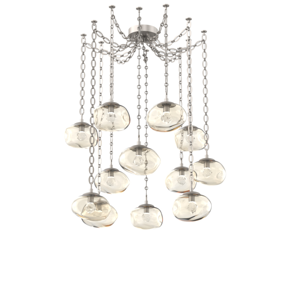 Nova LED Multi Light Pendant Beige Silver