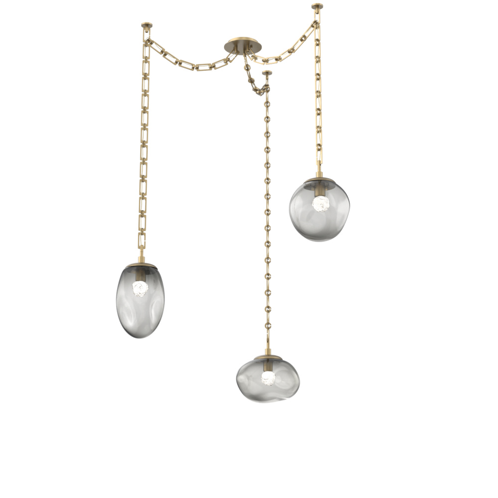 Cosmos LED Multi Light Pendant Gilded Brass