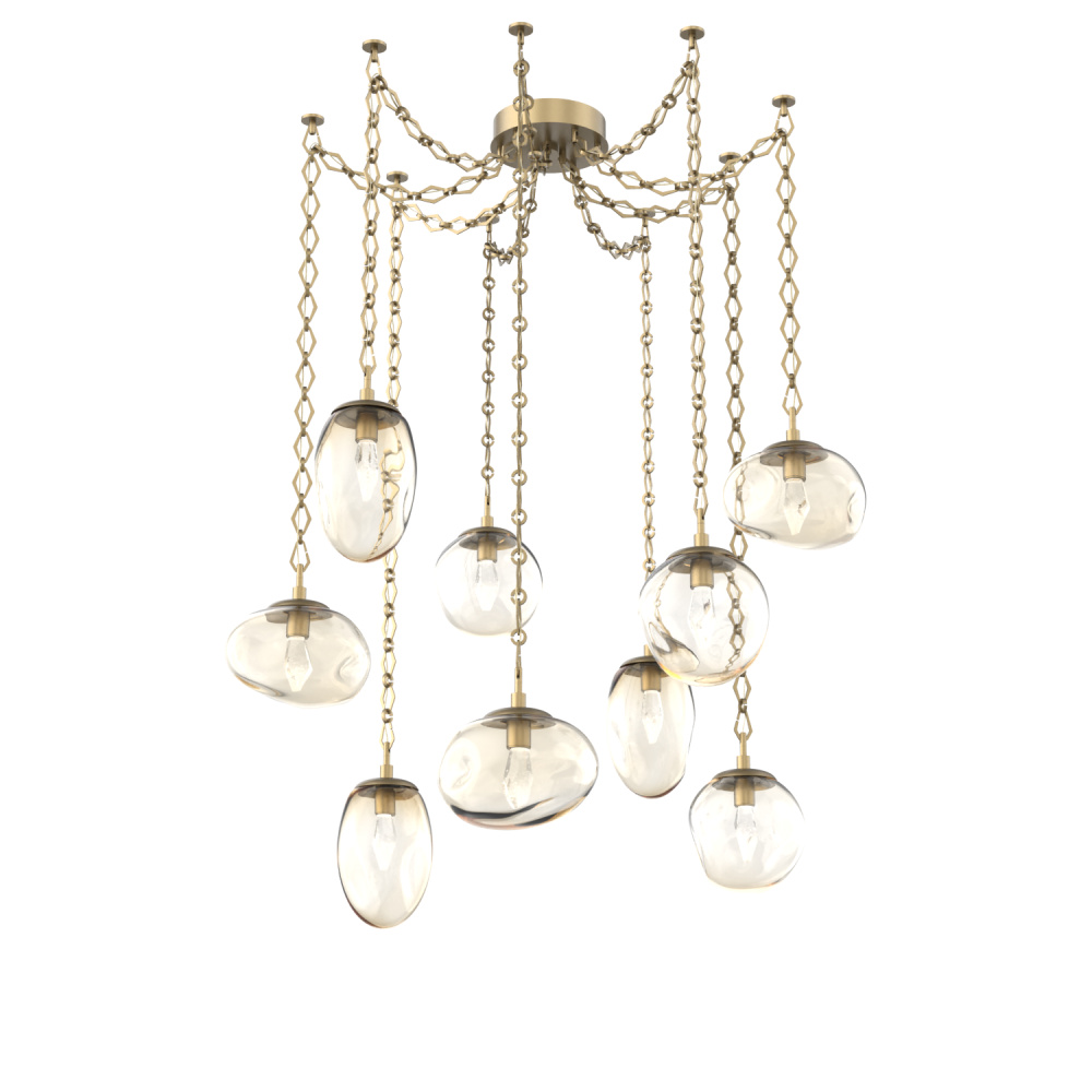 Cosmos LED Multi Light Pendant Gilded Brass