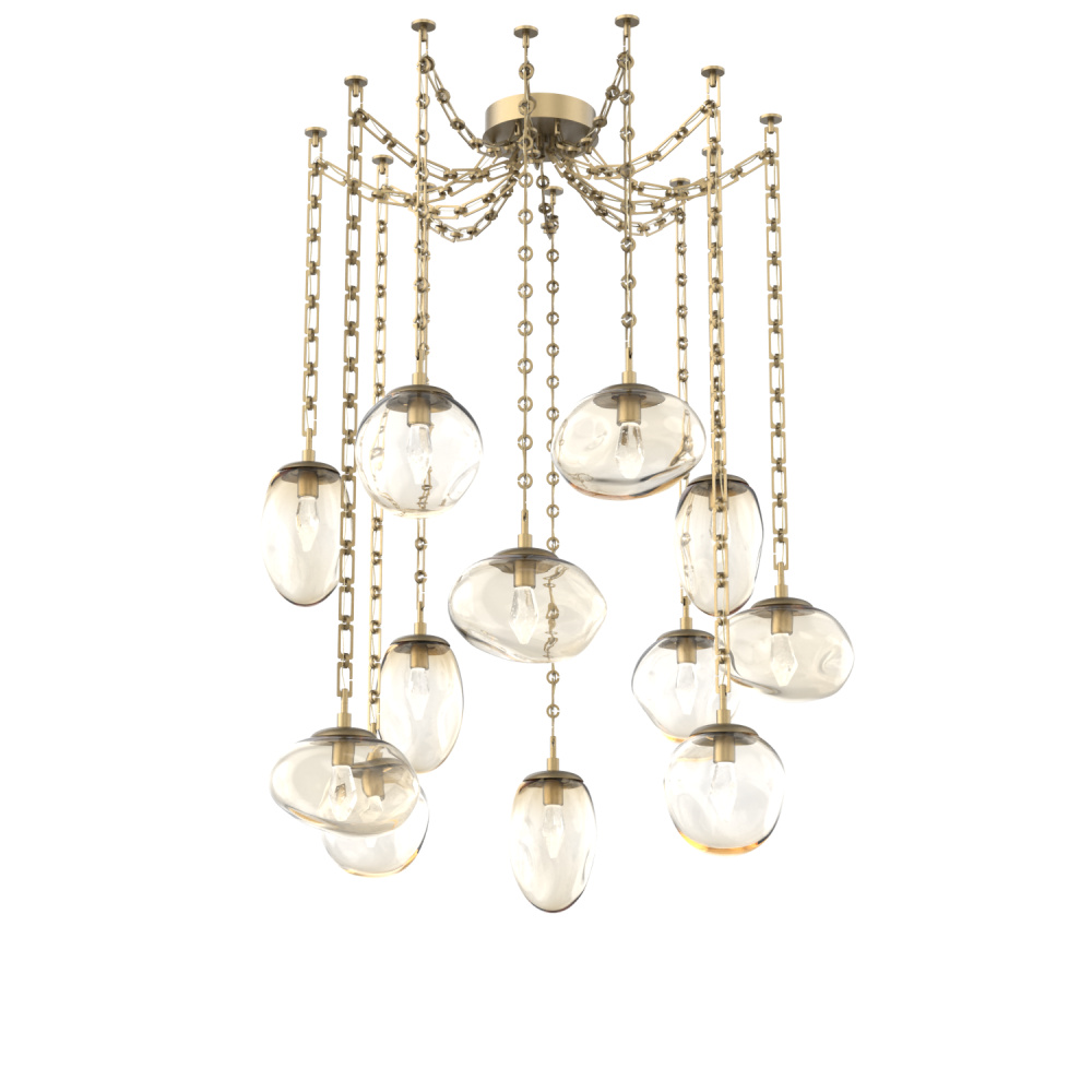 Cosmos LED Multi Light Pendant Gilded Brass