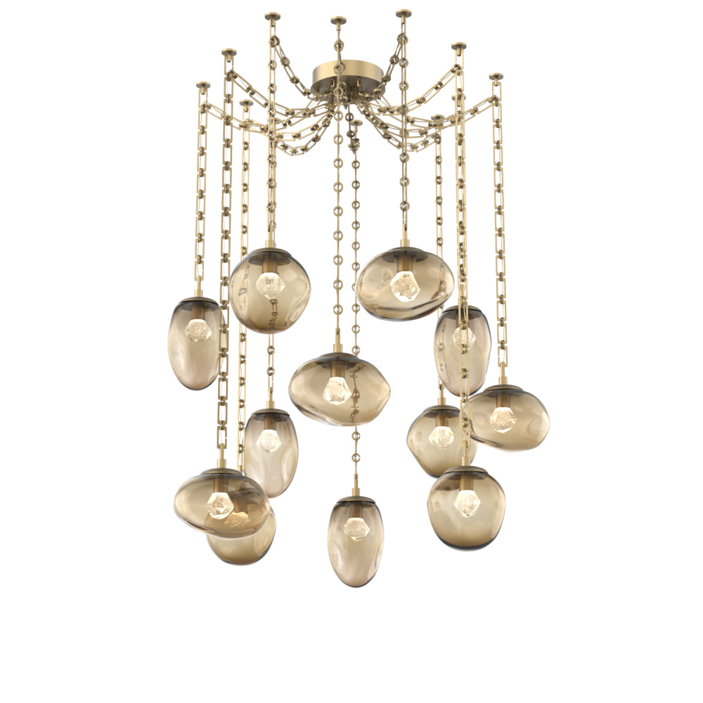 Cosmos LED Multi Light Pendant Gilded Brass