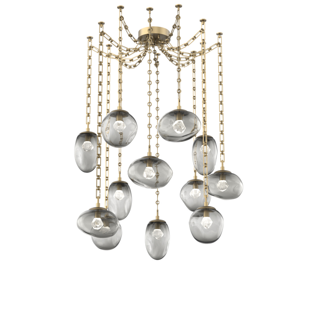 Cosmos LED Multi Light Pendant Gilded Brass