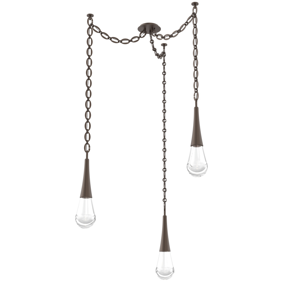 Raindrop Multi Light Pendant Flat Bronze
