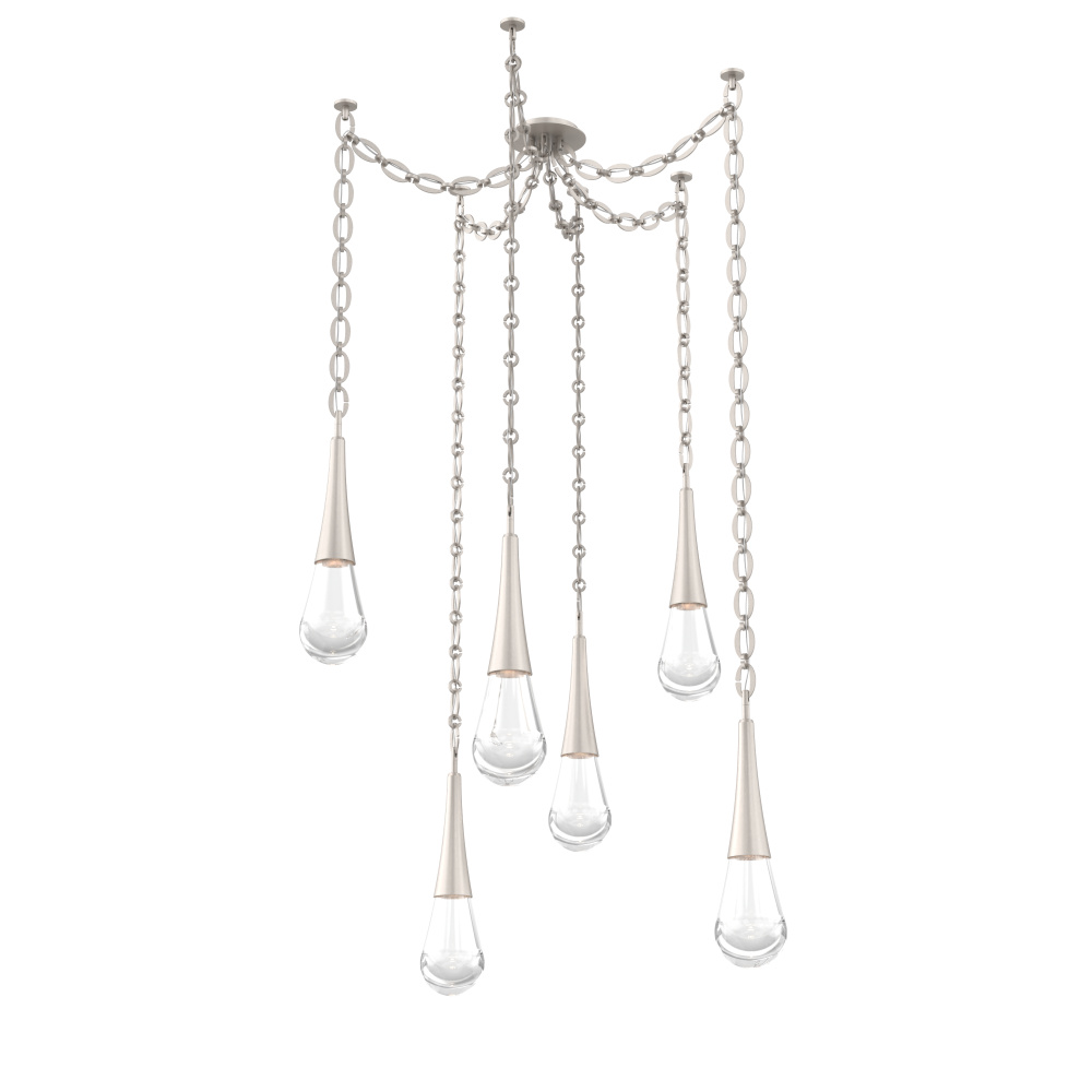 Raindrop Multi Light Pendant Beige Silver